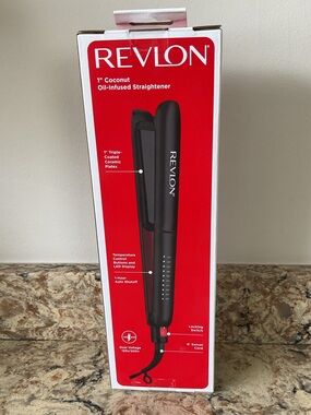 Revlon 1” Oil Infused Flat Iron Hair Styling Tool New